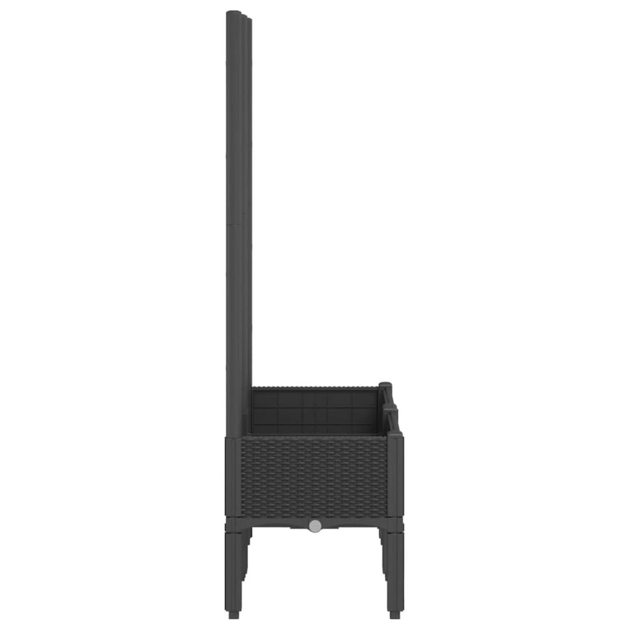 Plantenbak Met Latwerk 80X40X142 Cm Polypropeen Zwart