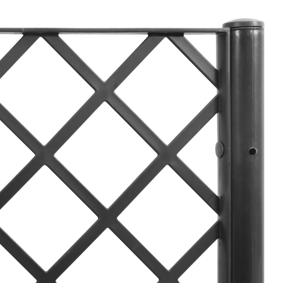 Plantenbak Met Latwerk 80X40X142 Cm Polypropeen Zwart