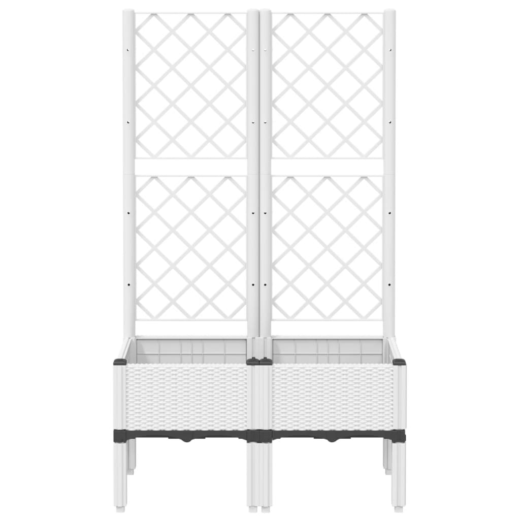 Plantenbak Met Latwerk 80X40X142 Cm Polypropeen Wit