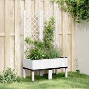Planter with trellis 80x40x142 cm polypropylene white