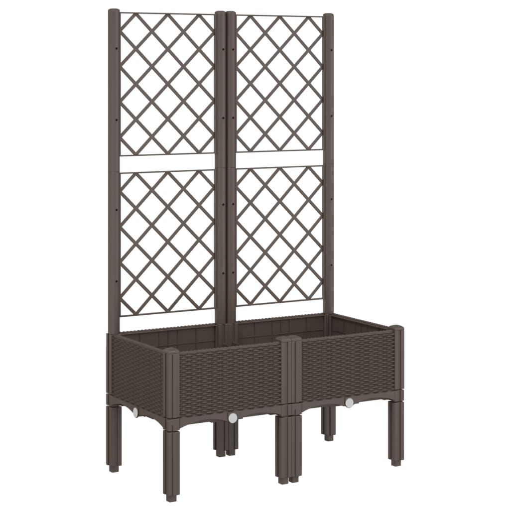 Plantenbak Met Latwerk 80X40X142 Cm Polypropeen Bruin
