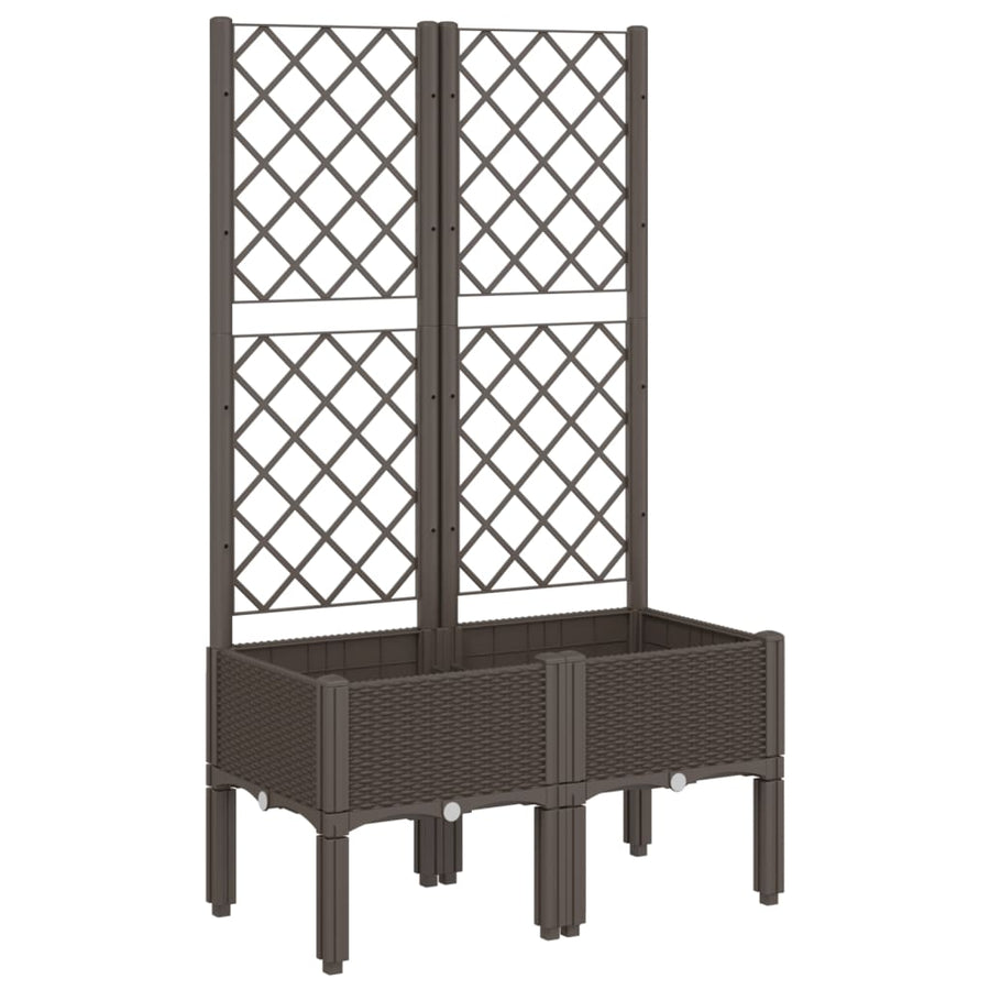 Plantenbak Met Latwerk 80X40X142 Cm Polypropeen Bruin