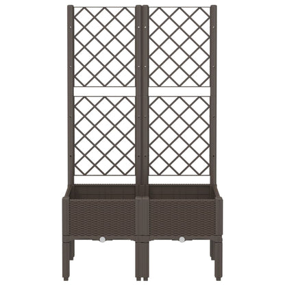 Plantenbak Met Latwerk 80X40X142 Cm Polypropeen Bruin