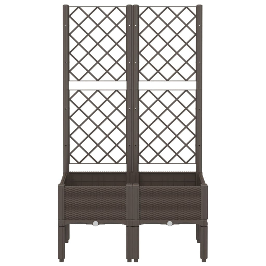 Plantenbak Met Latwerk 80X40X142 Cm Polypropeen Bruin