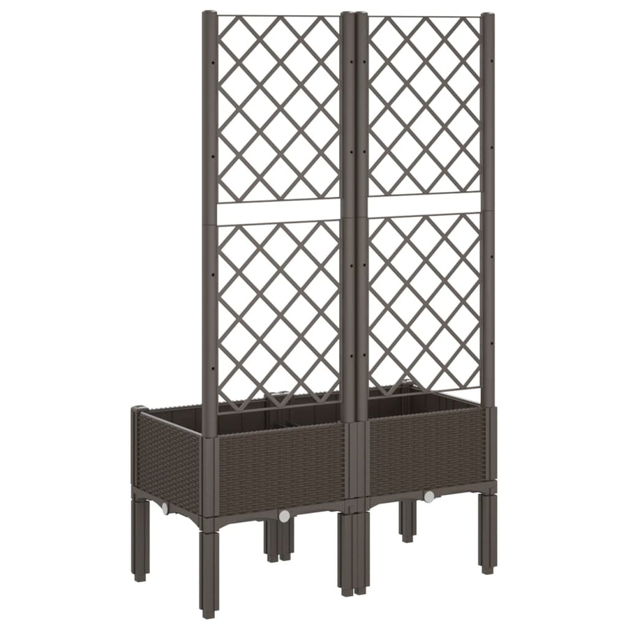 Plantenbak Met Latwerk 80X40X142 Cm Polypropeen Bruin
