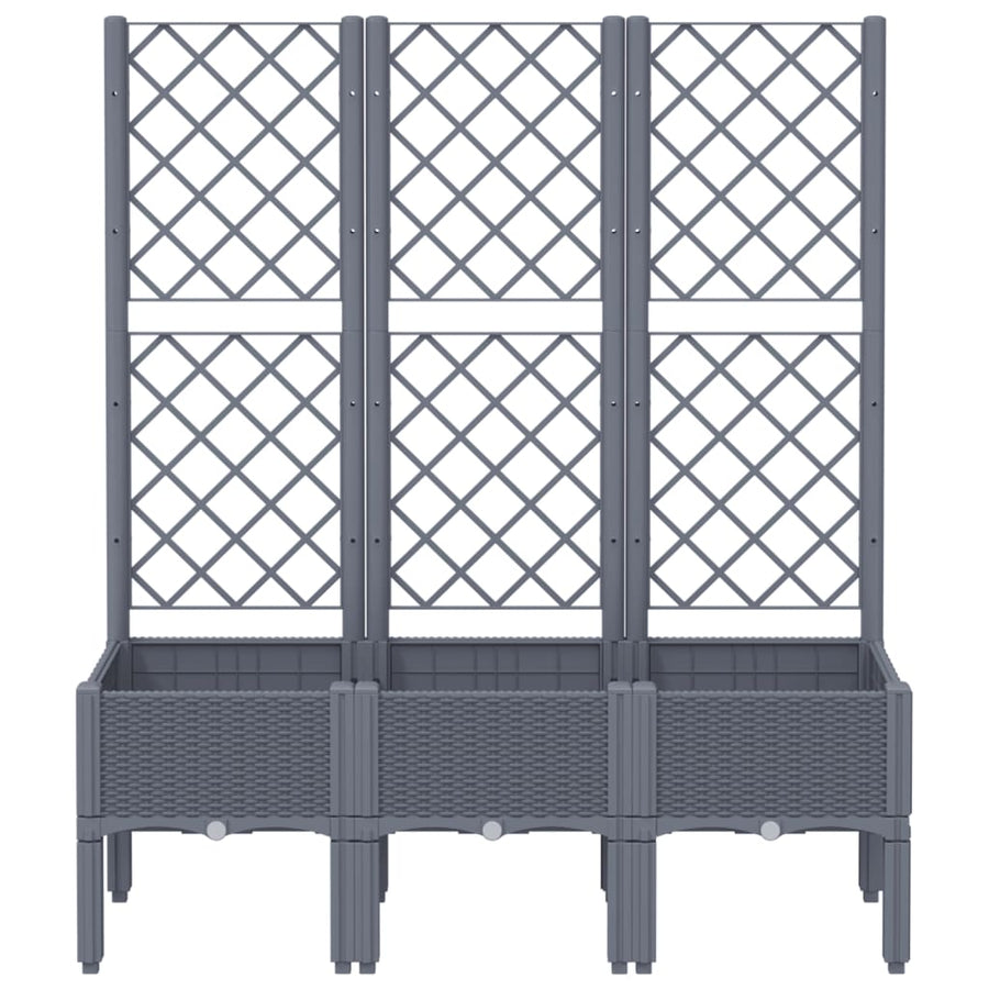 Plantenbak Met Latwerk 120X40X142 Cm Polypropeen Grijs