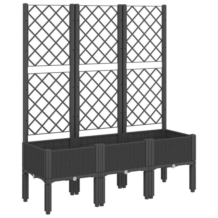 Plantenbak Met Latwerk 120X40X142 Cm Polypropeen Zwart Blauw