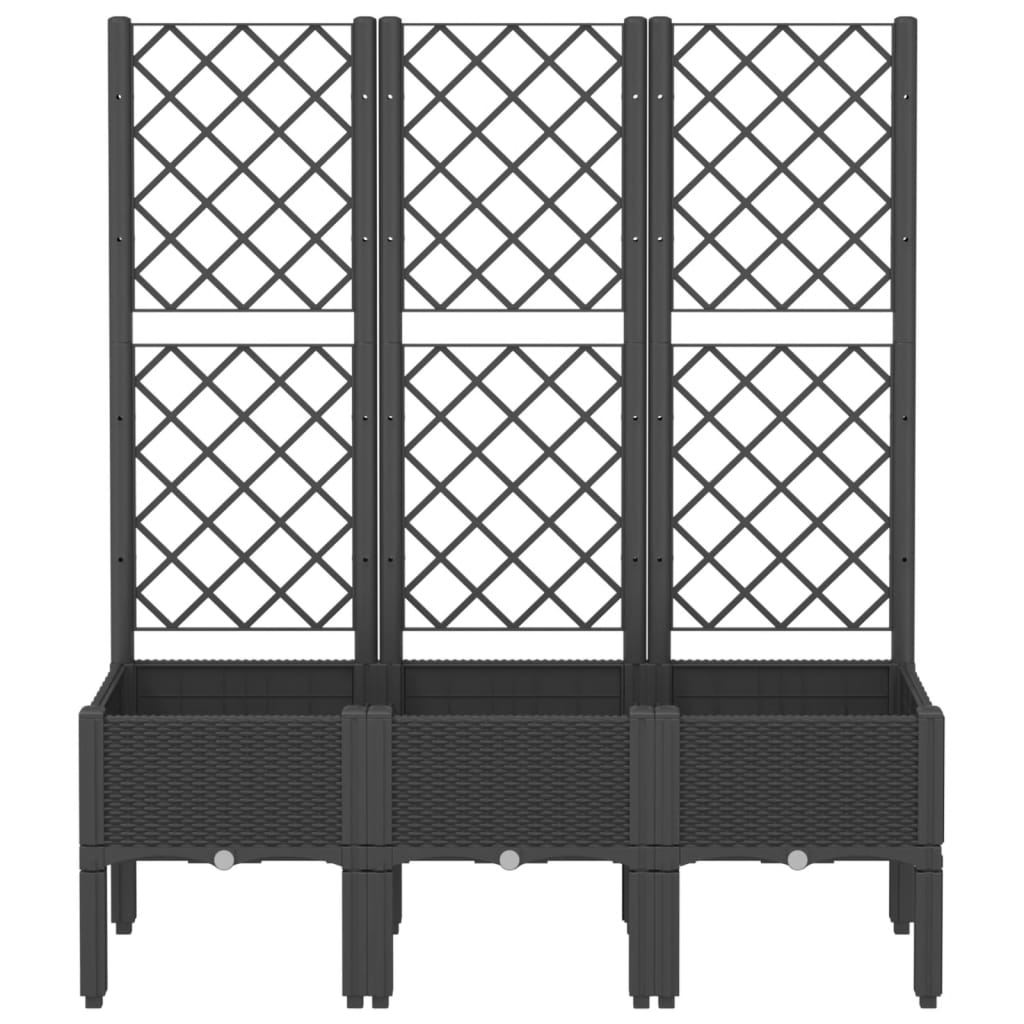 Plantenbak Met Latwerk 120X40X142 Cm Polypropeen Zwart Blauw