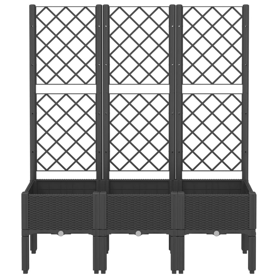 Plantenbak Met Latwerk 120X40X142 Cm Polypropeen Zwart Blauw