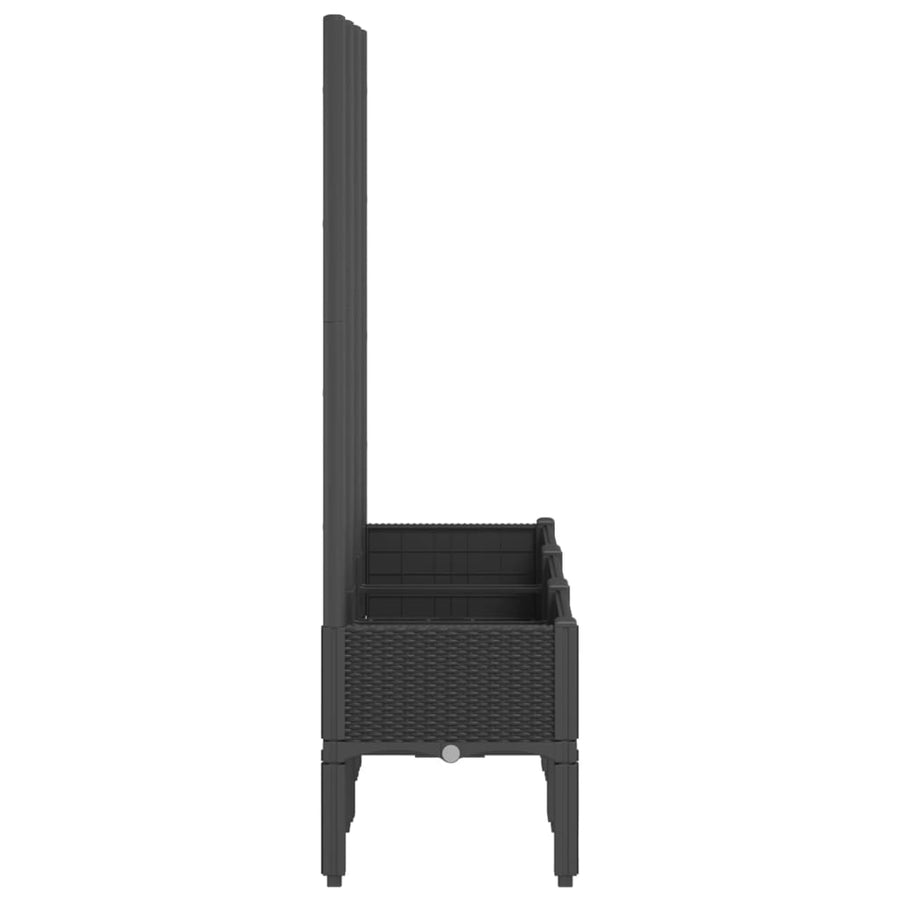 Plantenbak Met Latwerk 120X40X142 Cm Polypropeen Zwart Blauw