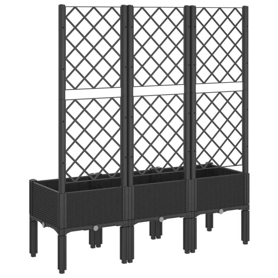 Plantenbak Met Latwerk 120X40X142 Cm Polypropeen Zwart Blauw