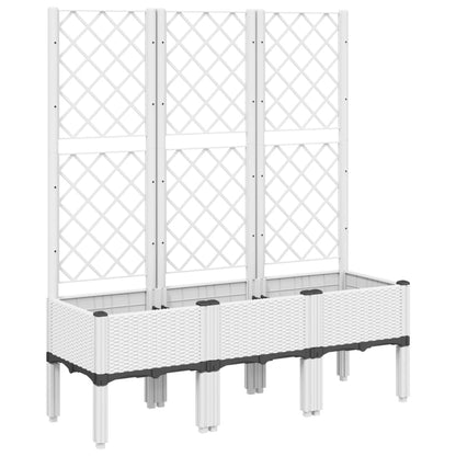 Plantenbak Met Latwerk 120X40X142 Cm Polypropeen Wit Groen