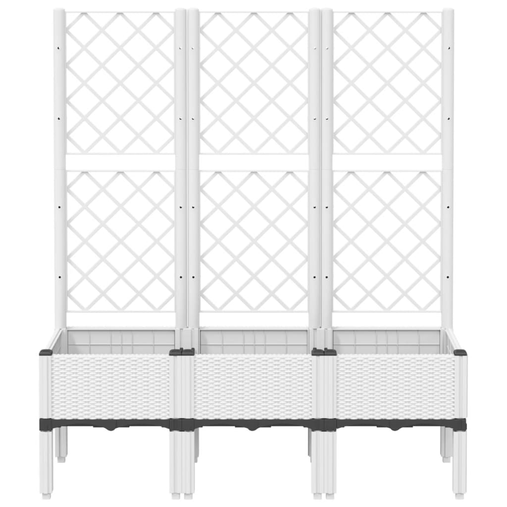 Plantenbak Met Latwerk 120X40X142 Cm Polypropeen Wit Groen