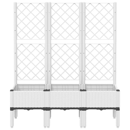 Plantenbak Met Latwerk 120X40X142 Cm Polypropeen Wit Groen