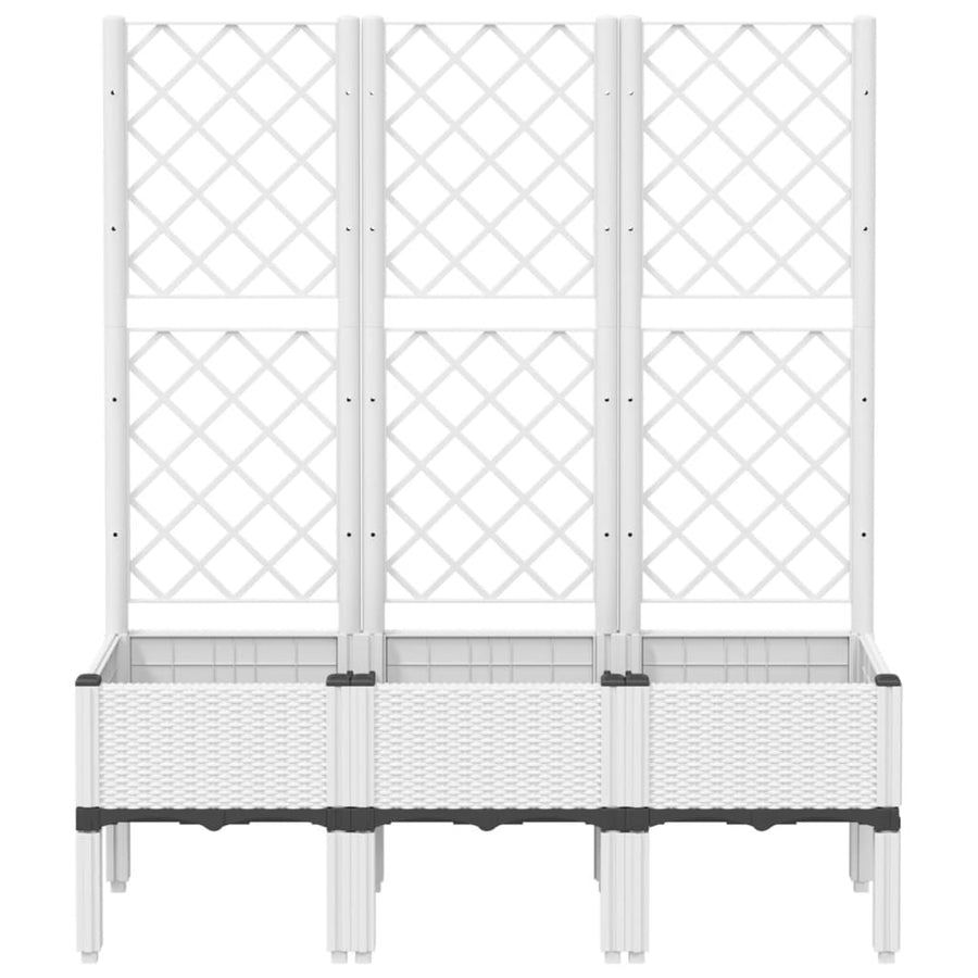 Plantenbak Met Latwerk 120X40X142 Cm Polypropeen Wit Groen