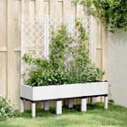 Plantenbak met latwerk 120x40x142 cm wit