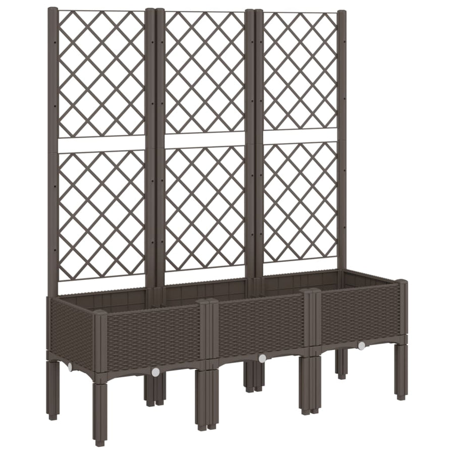 Plantenbak Met Latwerk 120X40X142 Cm Polypropeen Bruin