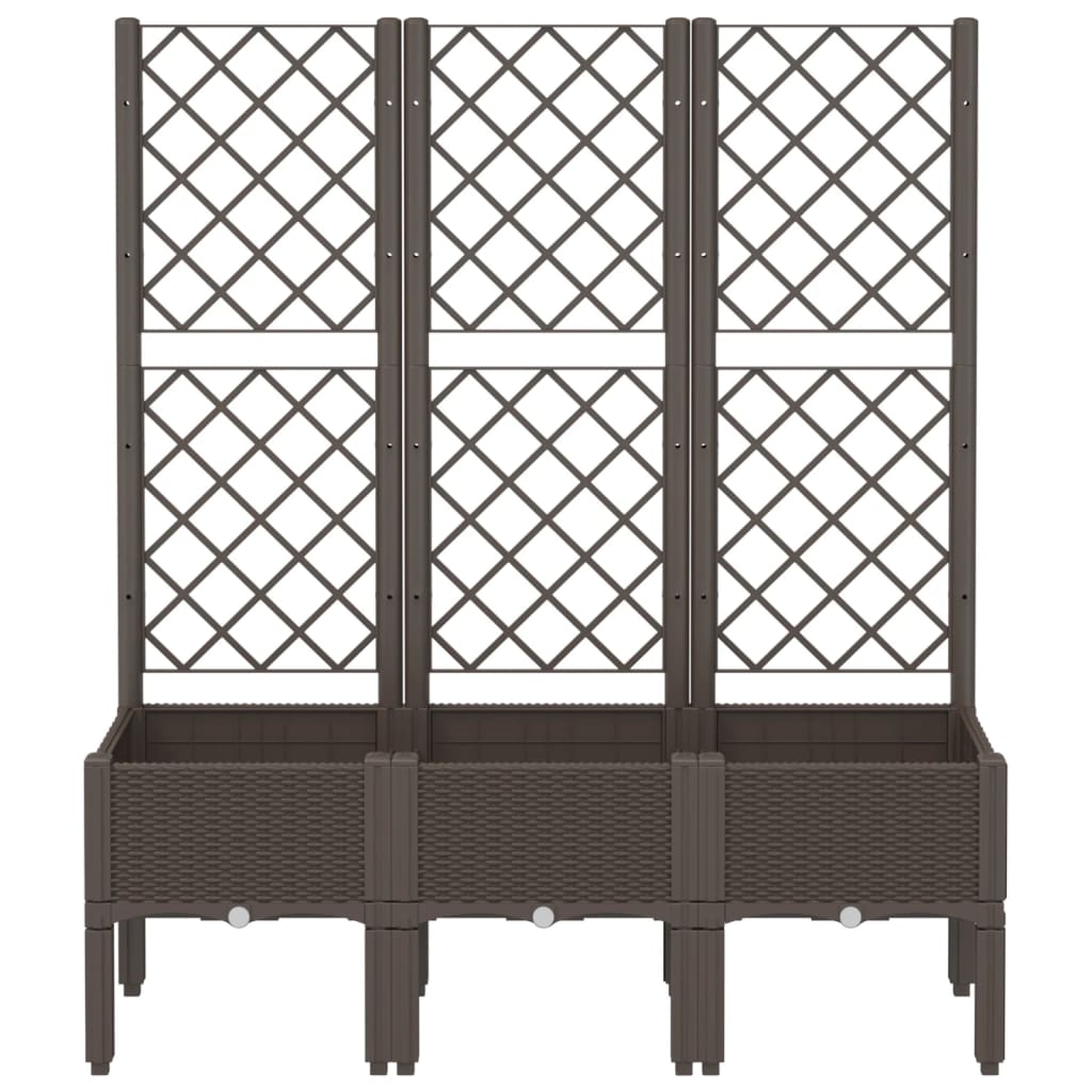 Plantenbak Met Latwerk 120X40X142 Cm Polypropeen Bruin