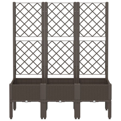 Plantenbak Met Latwerk 120X40X142 Cm Polypropeen Bruin