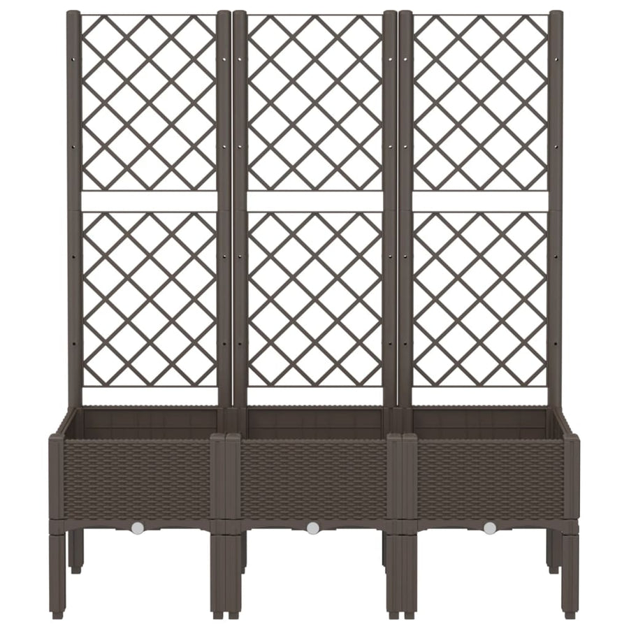 Plantenbak Met Latwerk 120X40X142 Cm Polypropeen Bruin