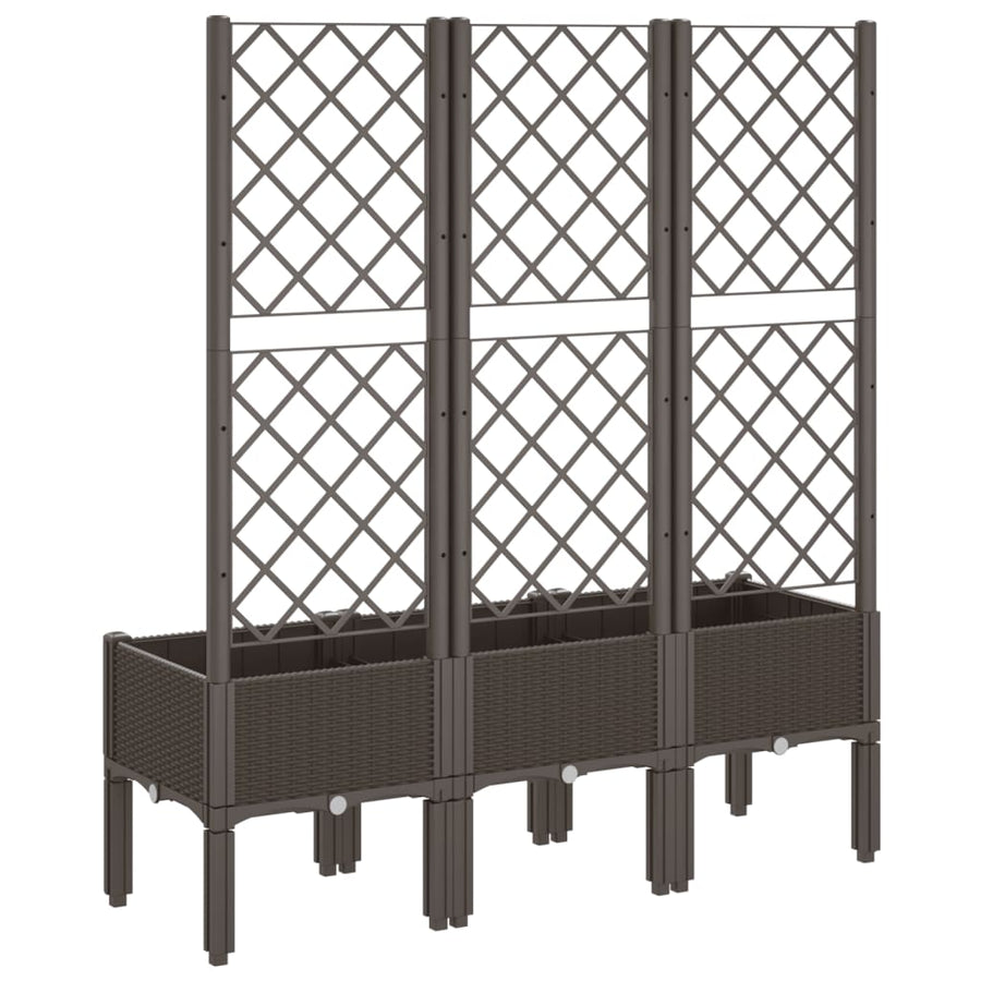 Plantenbak Met Latwerk 120X40X142 Cm Polypropeen Bruin