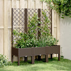 Planter with trellis 120x40x142 cm polypropylene brown