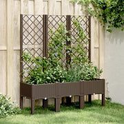 Plantenbak met latwerk 120x40x142 cm bruin polypropeen