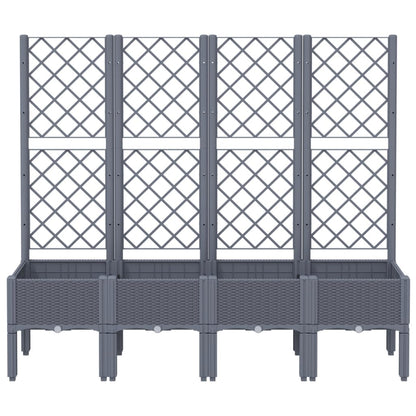 Plantenbak Met Latwerk 160X40X142 Cm Polypropeen Grijs