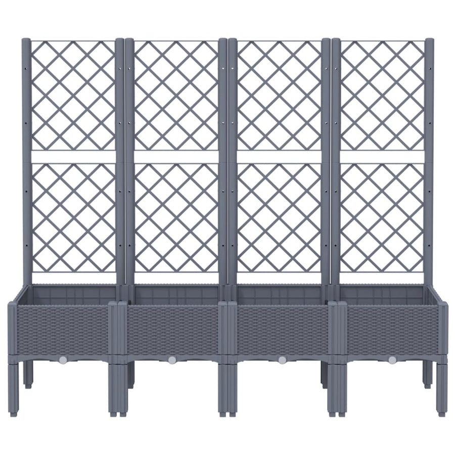 Plantenbak Met Latwerk 160X40X142 Cm Polypropeen Grijs