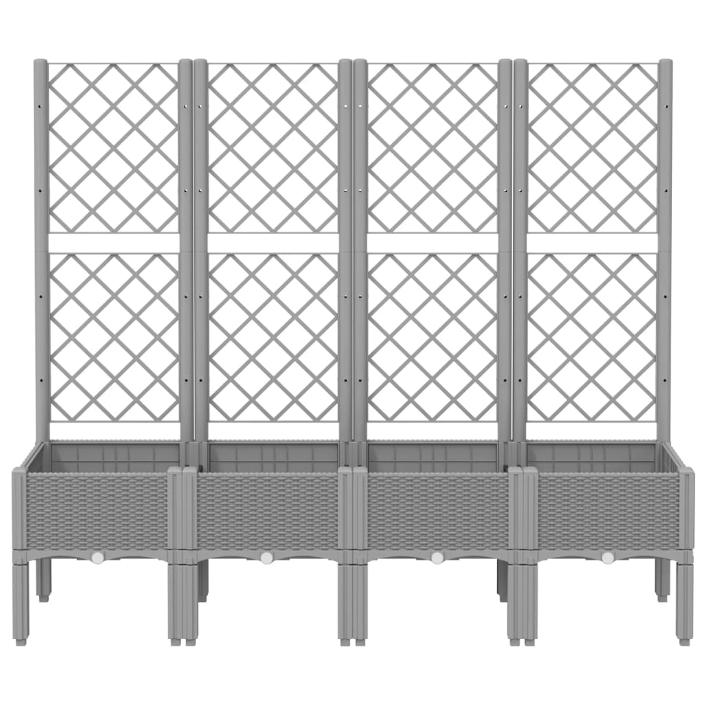 Plantenbak Met Latwerk 160X40X142 Cm Polypropeen Lichtgrijs