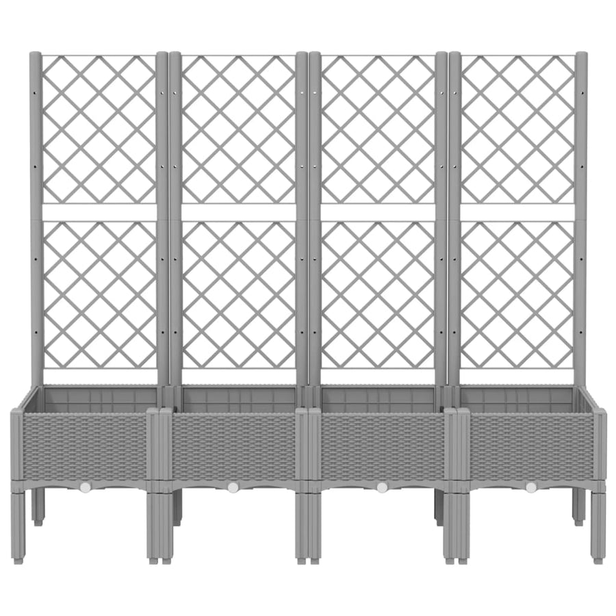 Plantenbak Met Latwerk 160X40X142 Cm Polypropeen Lichtgrijs