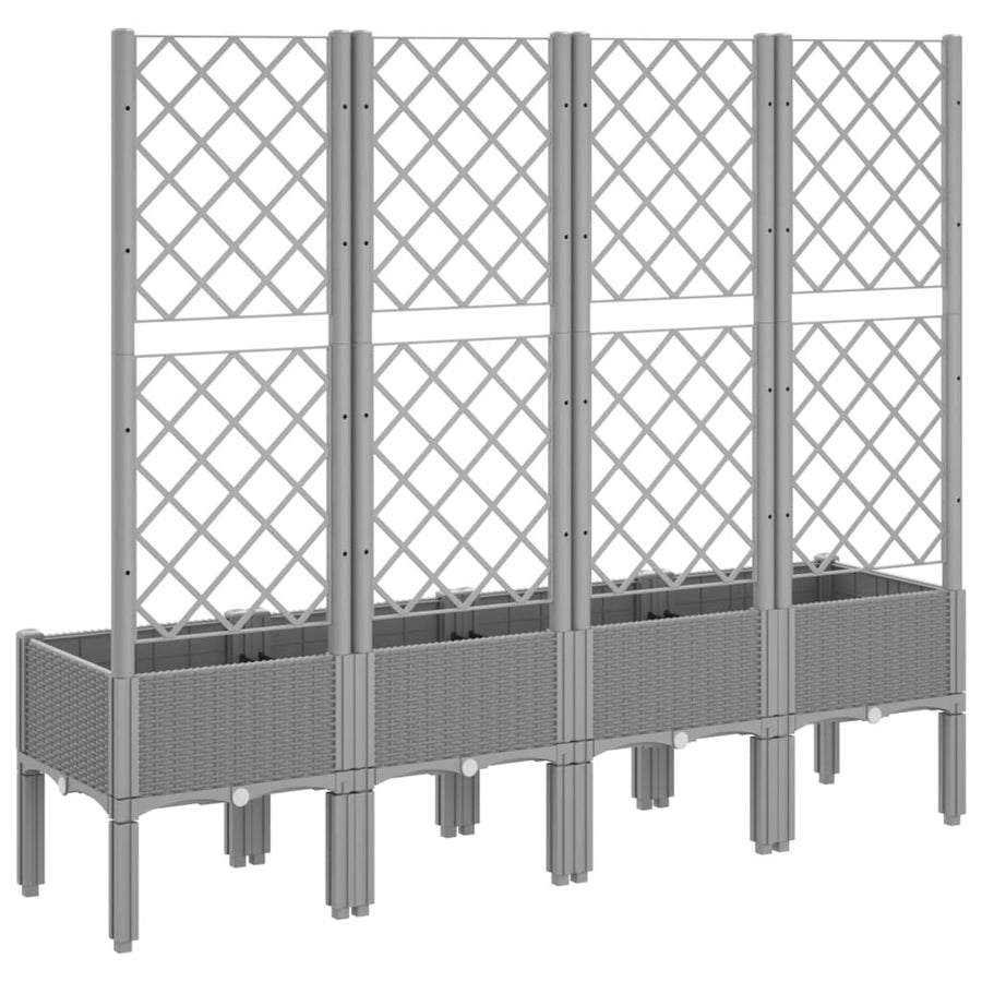 Plantenbak Met Latwerk 160X40X142 Cm Polypropeen Lichtgrijs
