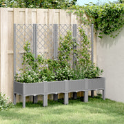 Plantenbak met latwerk 160x40x142 cm lichtgrijs polypropeen