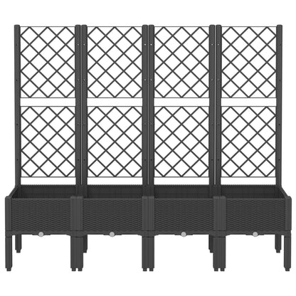 Plantenbak Met Latwerk 160X40X142 Cm Polypropeen Zwart
