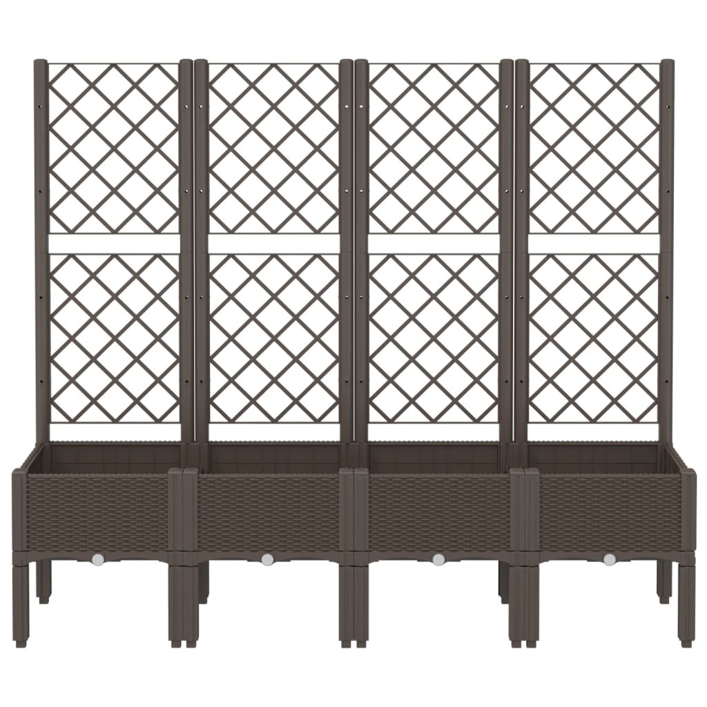 Plantenbak met latwerk 160x40x142 cm polypropeen bruin