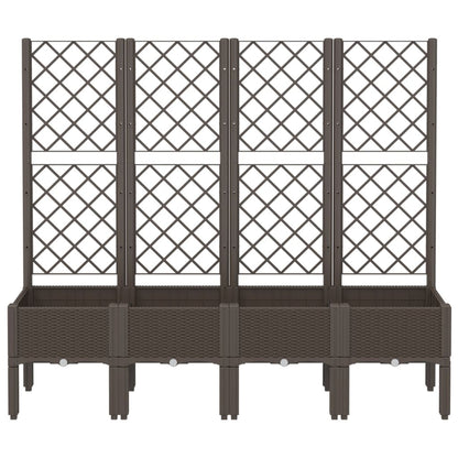 Plantenbak met latwerk 160x40x142 cm polypropeen bruin