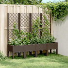 Planter with trellis 160x40x142 cm polypropylene brown