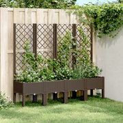 Plantenbak met latwerk 160x40x142 cm bruin polypropeen