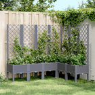 Planter with trellis 160x120x142 cm polypropylene blue-grey