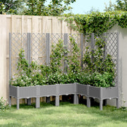 Plantenbak met latwerk 160x120x142 cm lichtgrijs