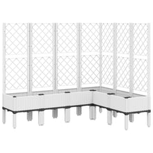 Plantenbak met latwerk 160x120x142 cm polypropeen wit