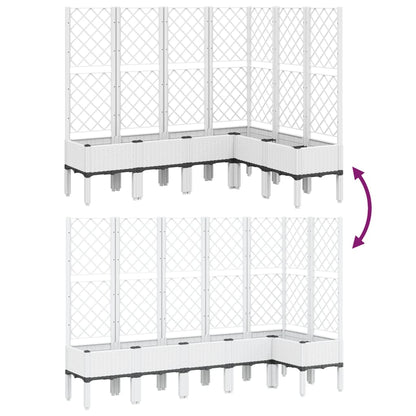 Plantenbak met latwerk 160x120x142 cm polypropeen wit