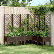 Plantenbak met latwerk 160x120x142 cm bruin