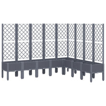 Plantenbak met latwerk 200x160x142 cm polypropeen grijs