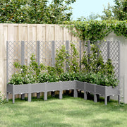 Plantenbak met latwerk 200x160x142 cm lichtgrijs polypropeen