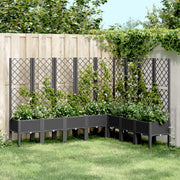 Plantenbak met latwerk 200x160x142 cm zwart