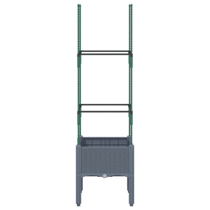 Plantenbak met latwerk 40x40x142,5 cm polypropeen grijs