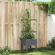 Planter with trellis 40x40x142.5 cm polypropylene blue-grey