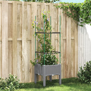 Planter with trellis 40x40x142.5 cm polypropylene light grey