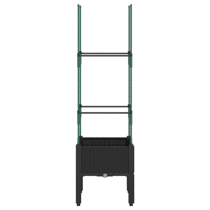 Plantenbak met latwerk 40x40x142,5 cm polypropeen zwart